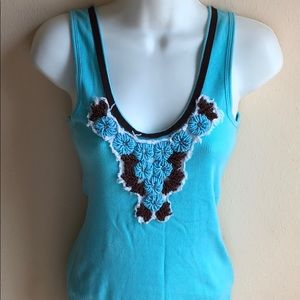 Tory Burch Desert Bloom Tank Top S Beaded